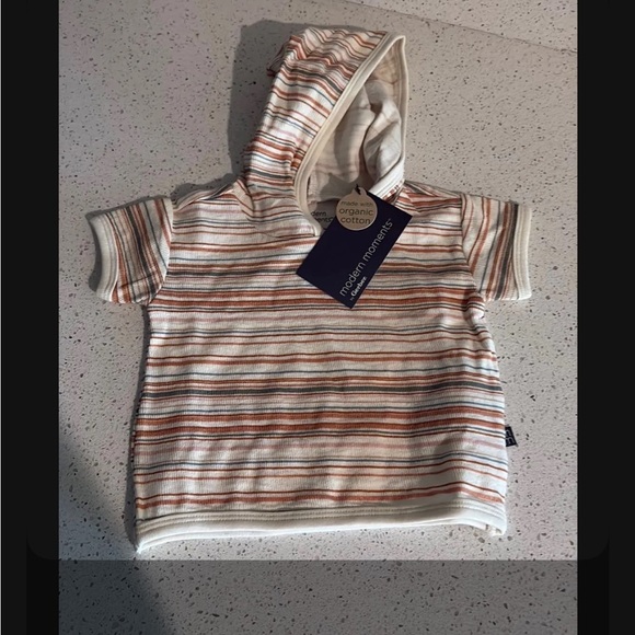Gerber Other - NWT baby 3-6m hooded shirt organic cotton 1633